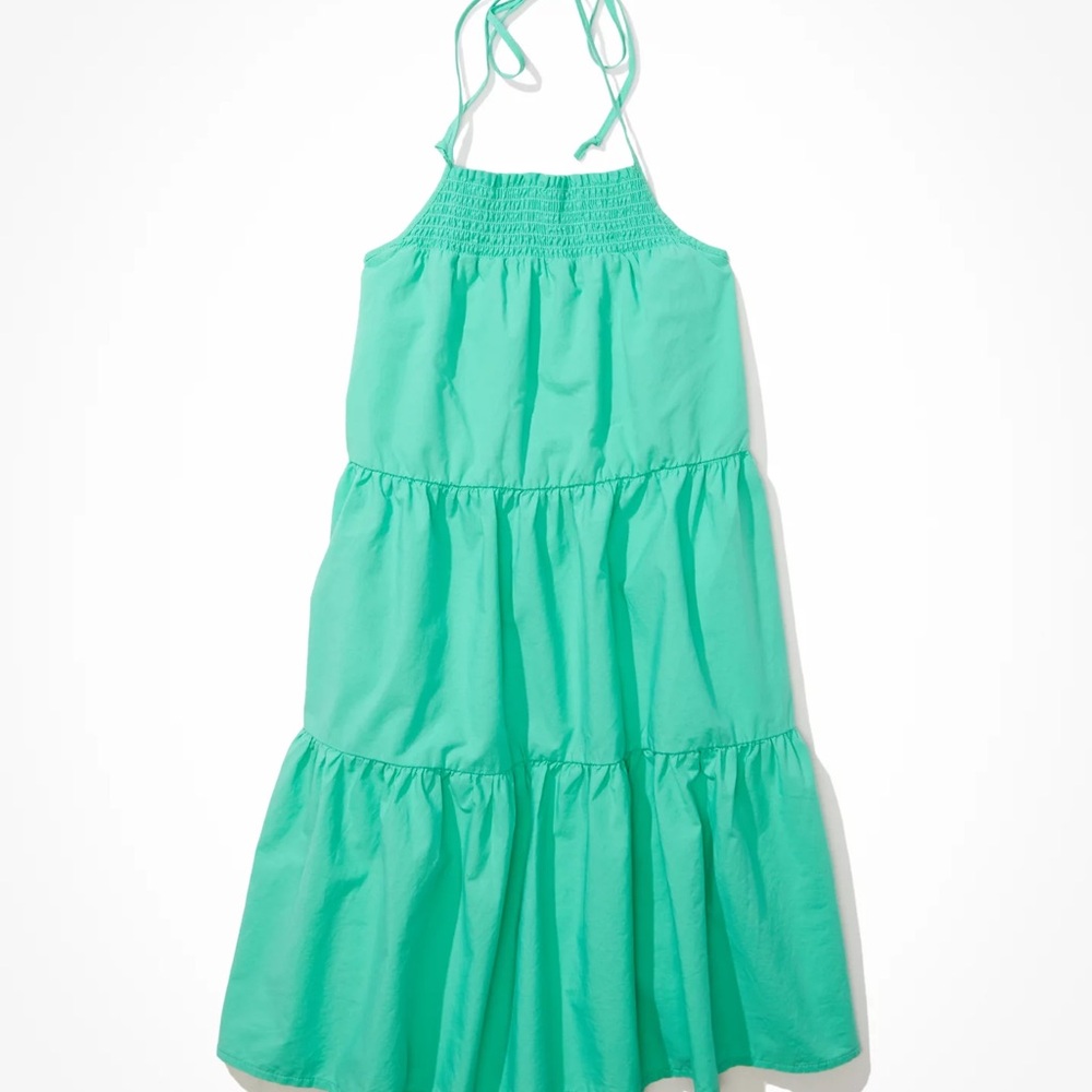 American Eagle  High-Neck Poplin Halter Mini Dress Size XL New With Tags